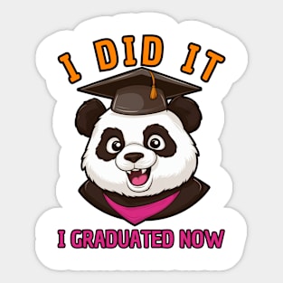 Panda I Graduated Sticker